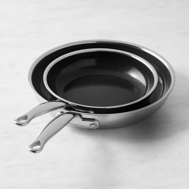 GreenPan Premiere Stainless-Steel Ceramic Nonstick Fry Pan Set, 8" & 10"
