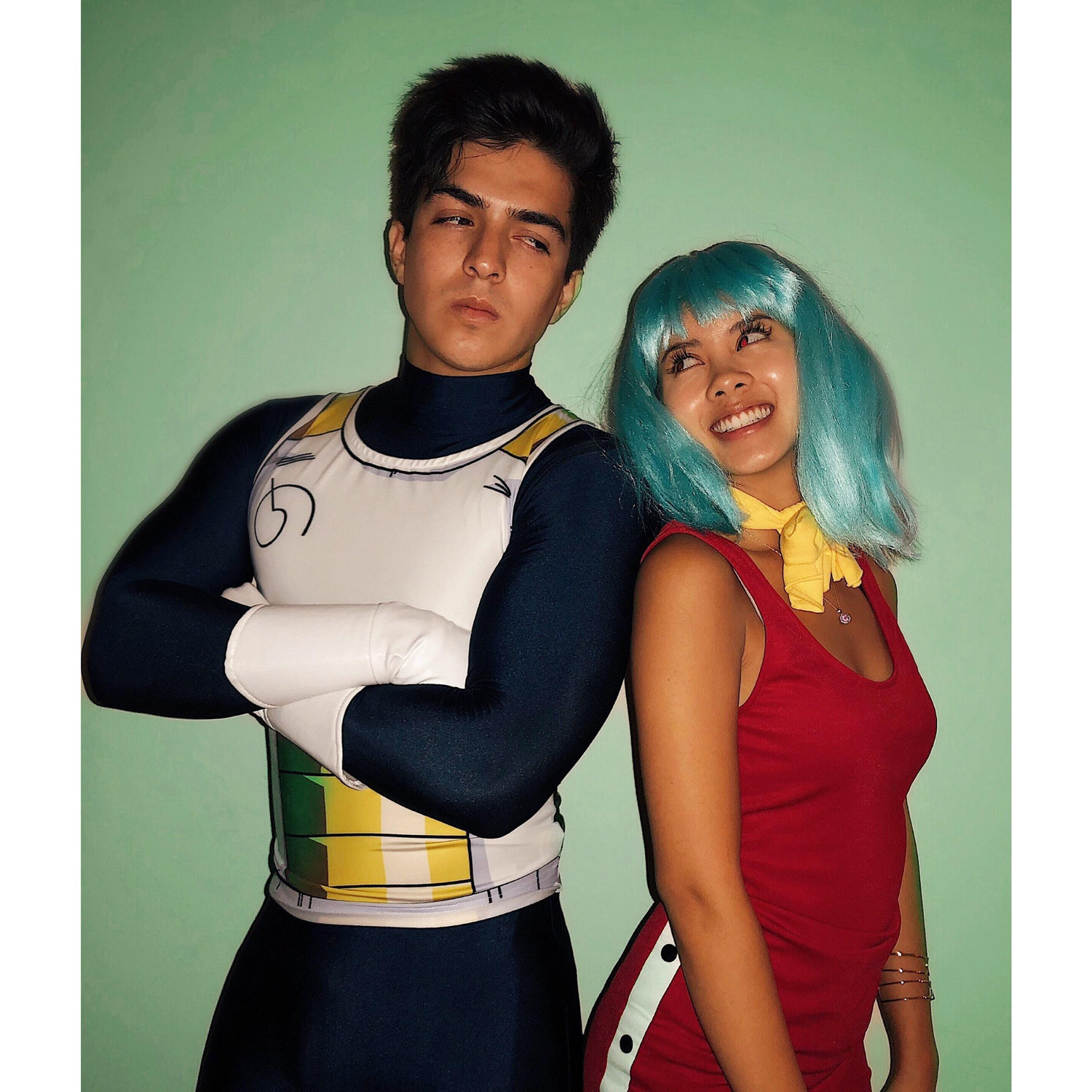October 31, 2018 - For Halloween, they dressed up as Vegeta and Bulma from Dragon Ball Z!