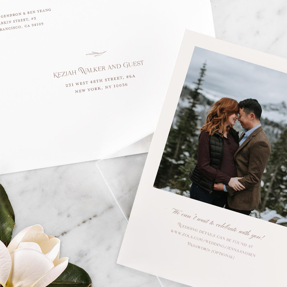 Hartington Portrait | Light Oatmeal | Zola Wedding Invitations