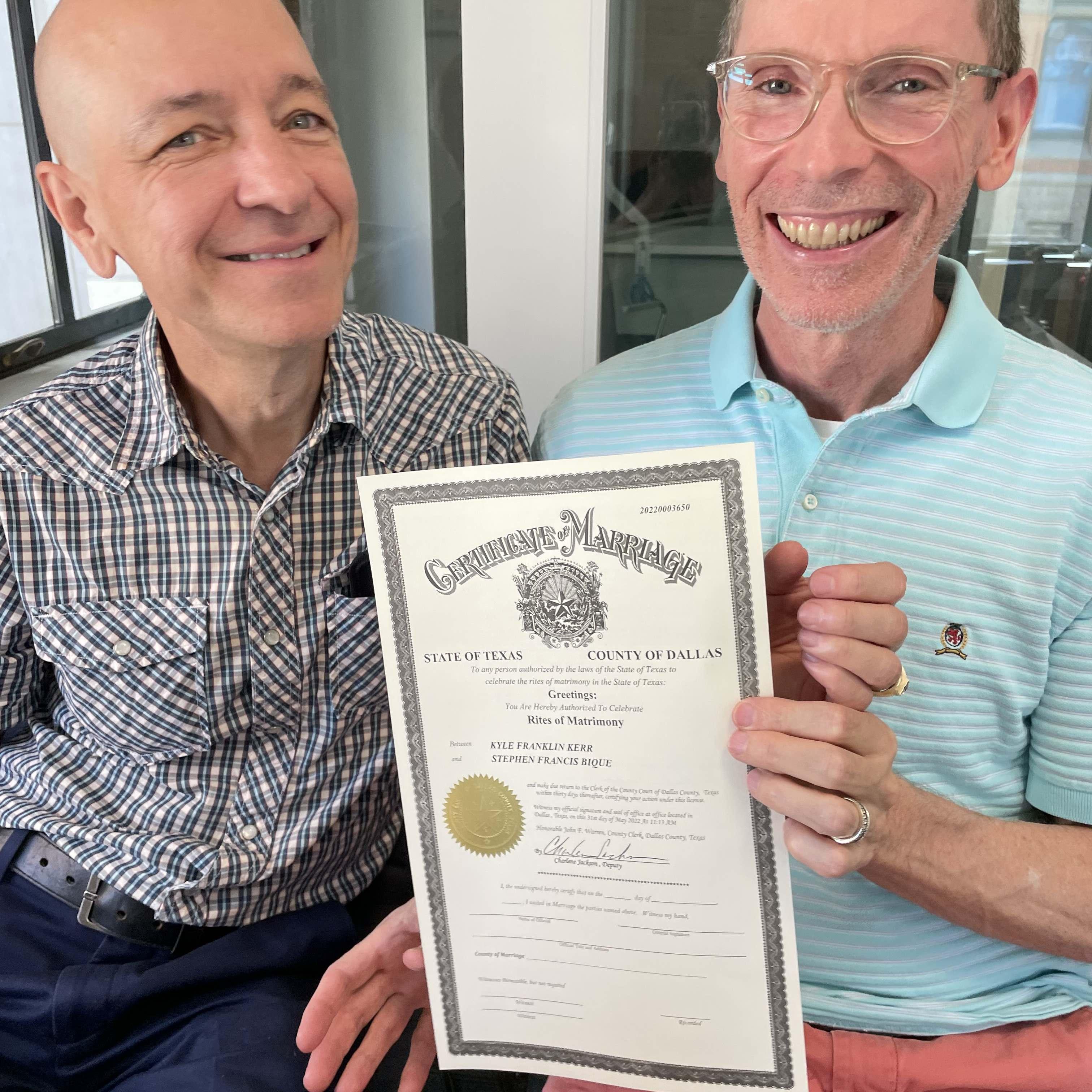 Getting marriage license May 31, 2022