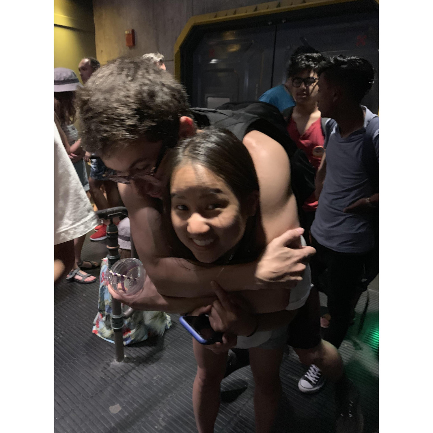 Waiting in line at Disneyland