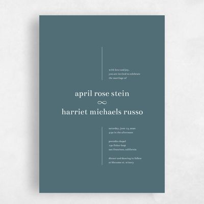 Teal, Blue Wedding Invitation - Powell Stamp