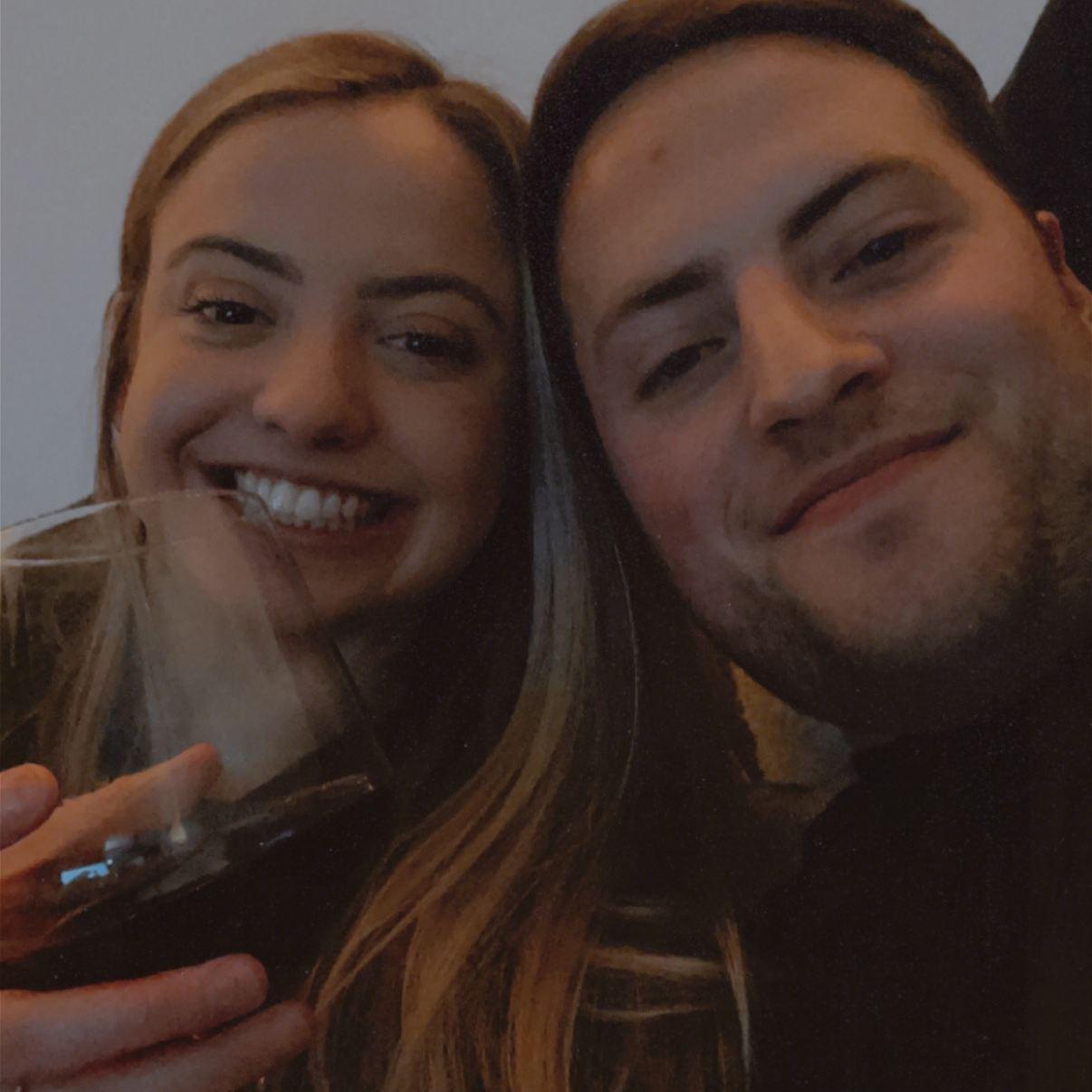 Spending our first Valentines Day as fiancés doing our annual ritual, Papa Murphy's heart shaped pizza, wine, and a date night! February 2022