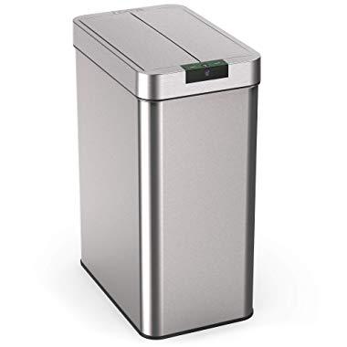hOmeLabs 21 Gallon Automatic Trash Can for Kitchen - Stainless Steel Garbage Can with No Touch Motion Sensor Butterfly Lid and Infrared Technology