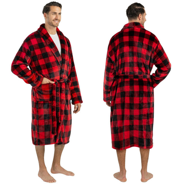 PAVILIA Mens Soft Robe, Fleece Plush Soft Long Male Bathrobe, Lightweight Fluffy Fuzzy Cozy Warm Bath Shower Spa House