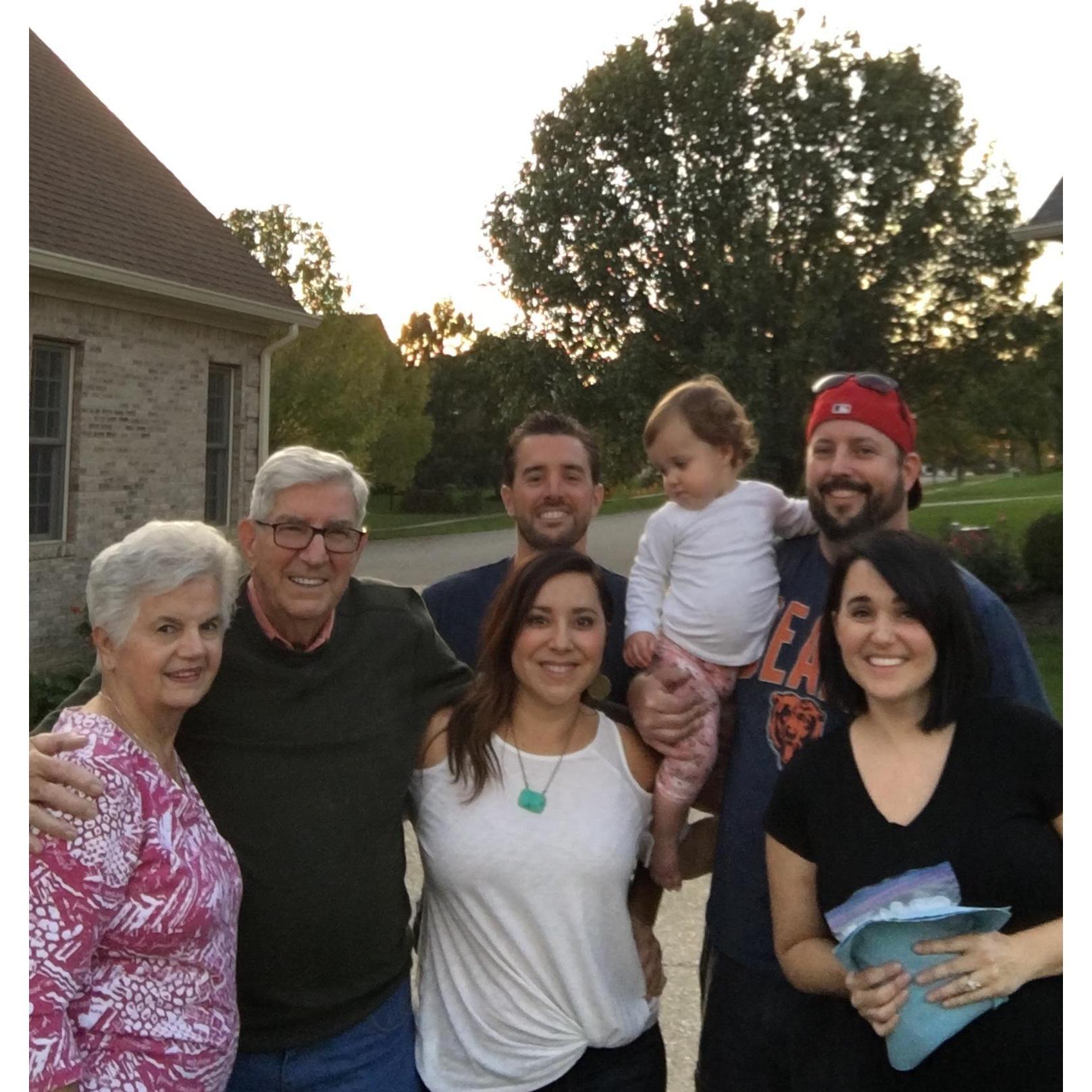 With Steve’s grandparents, Sister, Lori and Brother-in-Law, Jeremy (our nieces- little Samantha and Baby Corinne on the way :)