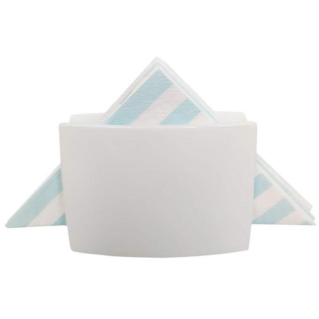 Sizikato Small White Ceramic Tabletop Napkin Holder for Kitchen Restaurant Home Decor