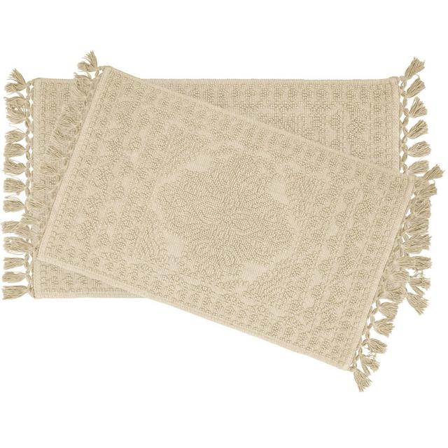 Nellore 2-Piece Bath Rug Set in Taupe/Grey
