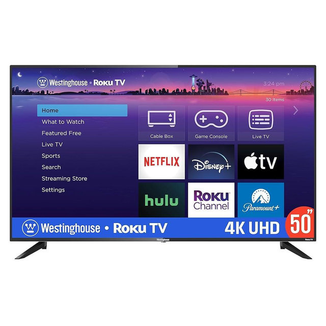 Westinghouse Roku TV - 50 Inch Smart TV, 4K UHD LED TV with Wi-Fi Connectivity and Mobile App, Flat Screen TV Compatible with Apple Home Kit, Alexa and Google Assistant
