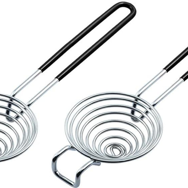 CAMKYDE Egg Separator Food Grade Stainless Steel Egg Yolk White Separation Tool, Set of 2 (Black)