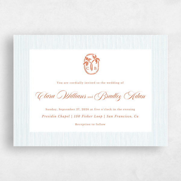 Seychelles Landscape | Orange | Zola Wedding Invitations