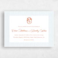 Orange Wedding Invitation - Seychelles Landscape