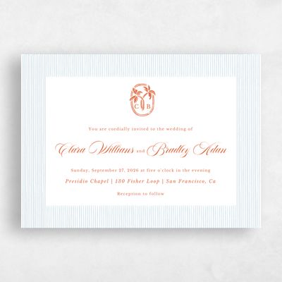 Multi-Colored Wedding Invitation - Seychelles Landscape