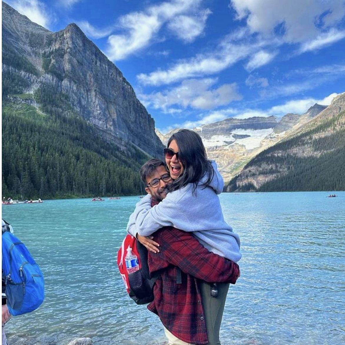 She’s the view, the mountains are just background