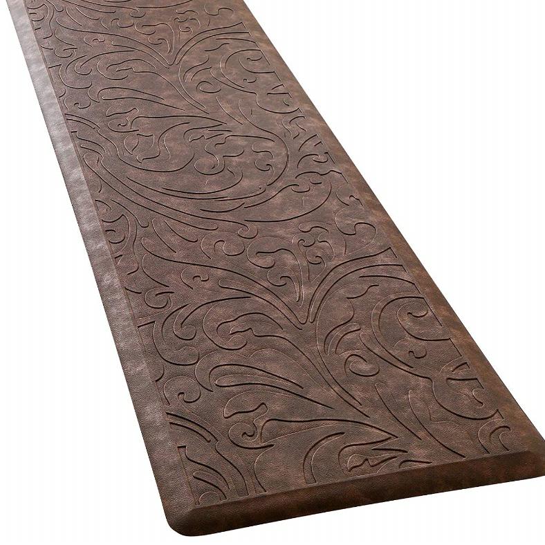 KMAT Kitchen Mat Cushioned Anti-Fatigue Floor Mat Waterproof Non-Slip Standing Mat Ergonomic Comfort Floor Mat Rug for Home,Office,Sink,Laundry,Desk 17.3" (W) x 28"(L),Brown