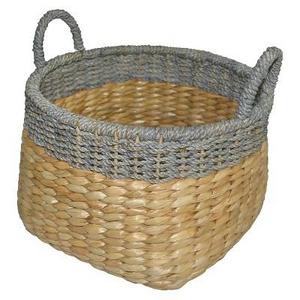 Round Seagrass Wicker Storage Basket with Gray - Threshold™