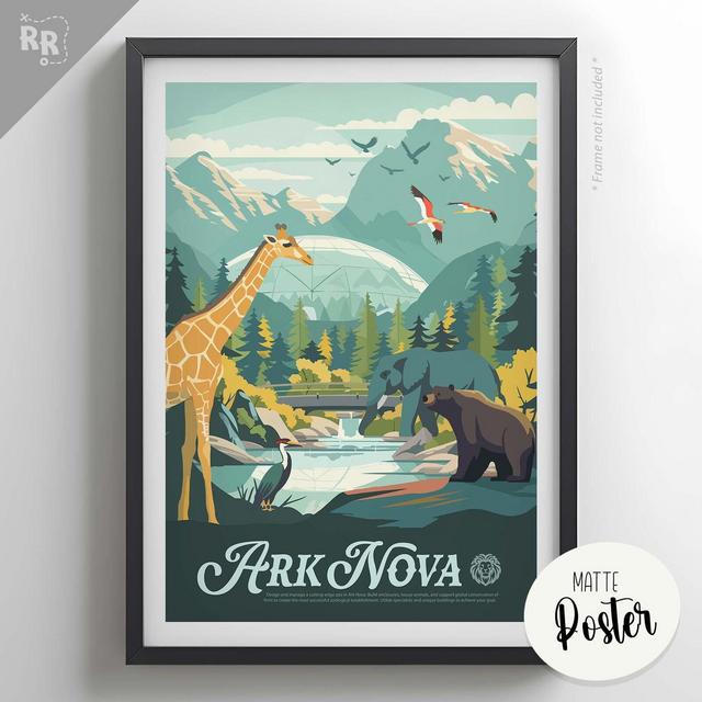 ARK NOVA - Inspired Poster / Retro Board Game Poster & Wall Art Print / Fantasy, Dnd, Roleplaying Game / Home Decor Gift Idea