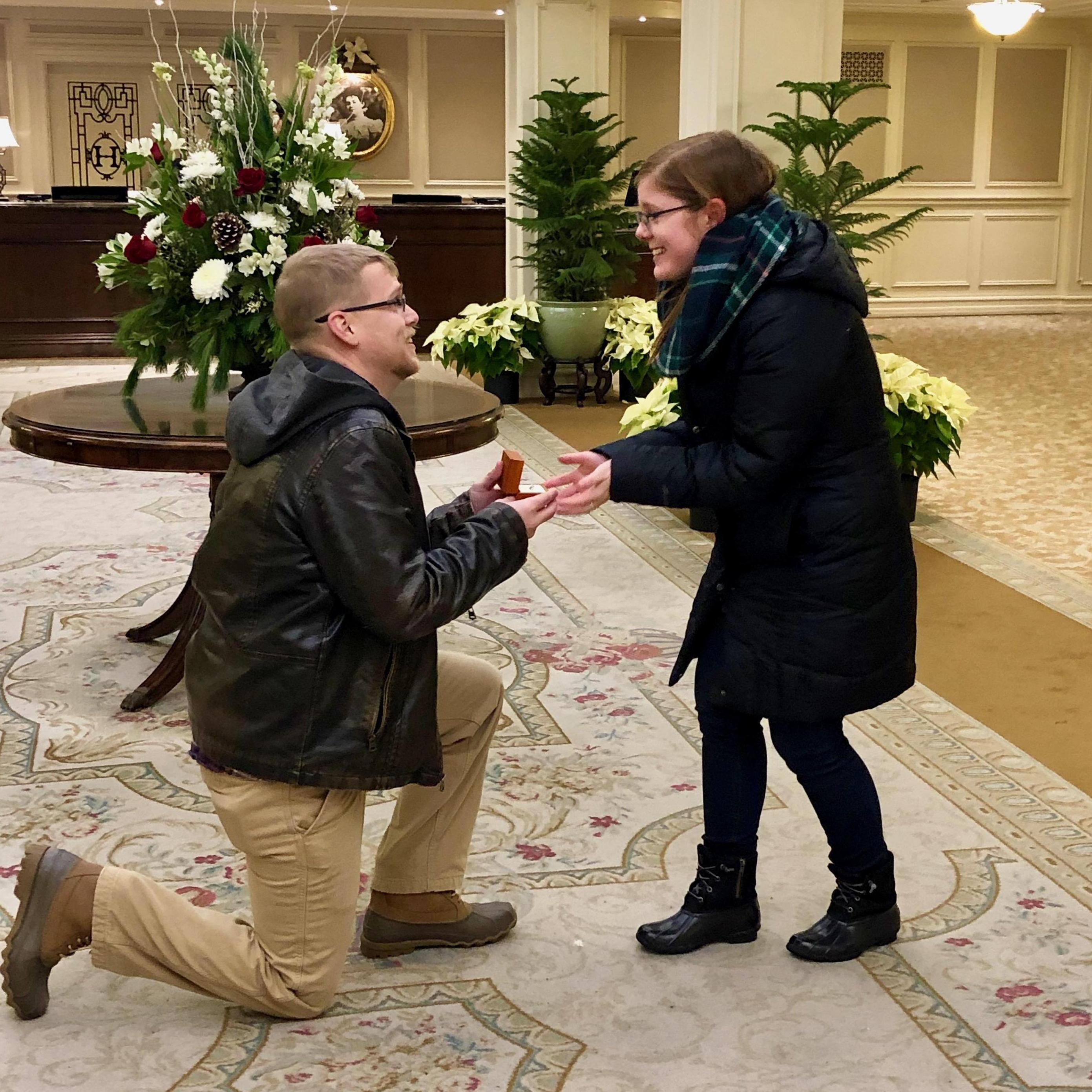 At Hotel Hershey... in the lobby...