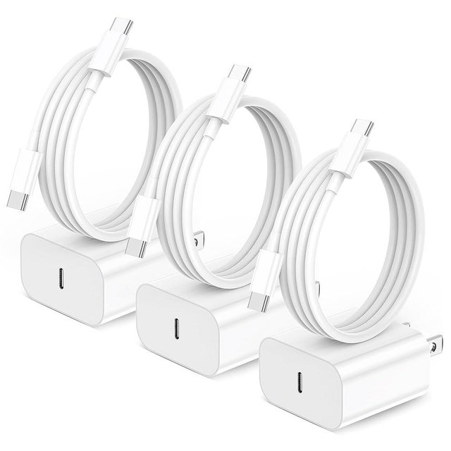 KTDRJN for iPhone16 Charger, 3 Pack 20W USB-C Fast Wall Charger with 6ft C to C Cable for iPhone 16/16 Pro/16 Pro Max/16 Plus/15 Series/iPad Air/iPad Pro and More
