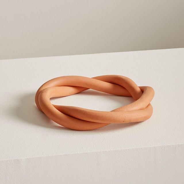 Virginia Sin Ceramic Twist Trivet, Terra Cotta