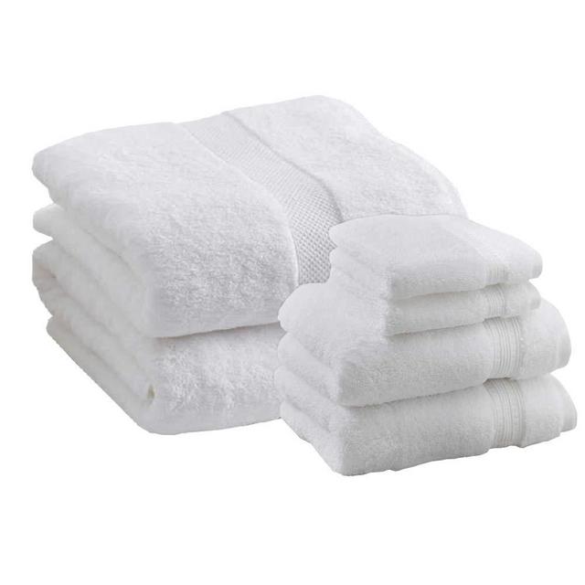 Charisma Plush Towels Bundle | Includes: 2 Luxury Bath Sheet Towels, 2 Hand Towels & 2 Washcloths | Quality, Ultra Soft Towel Set | 6 Pieces (White)