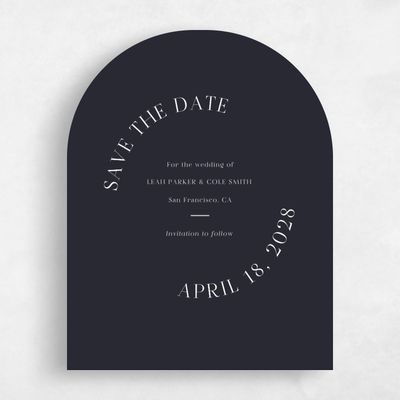 Black Arch Wedding Save the Date - Tarbert Portrait
