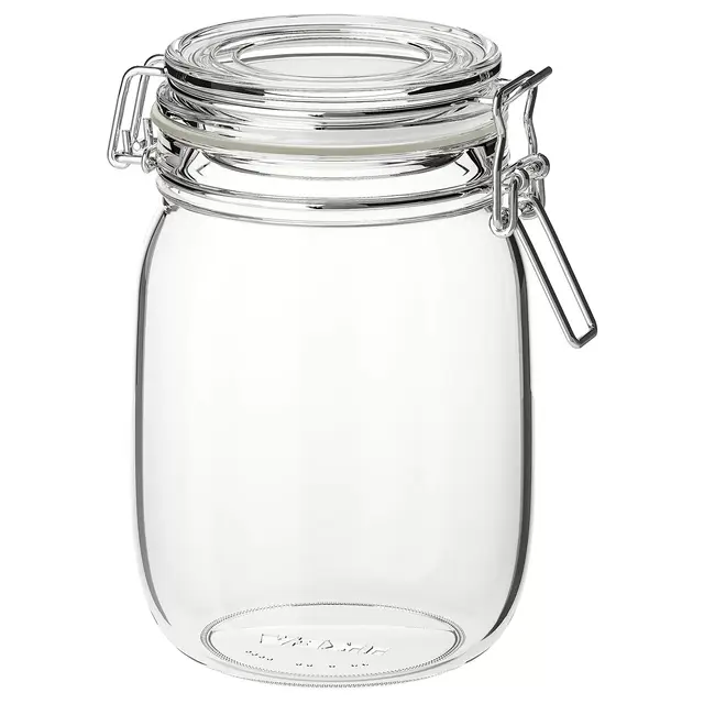 KORKEN Jar with lid, clear glass 34 oz
