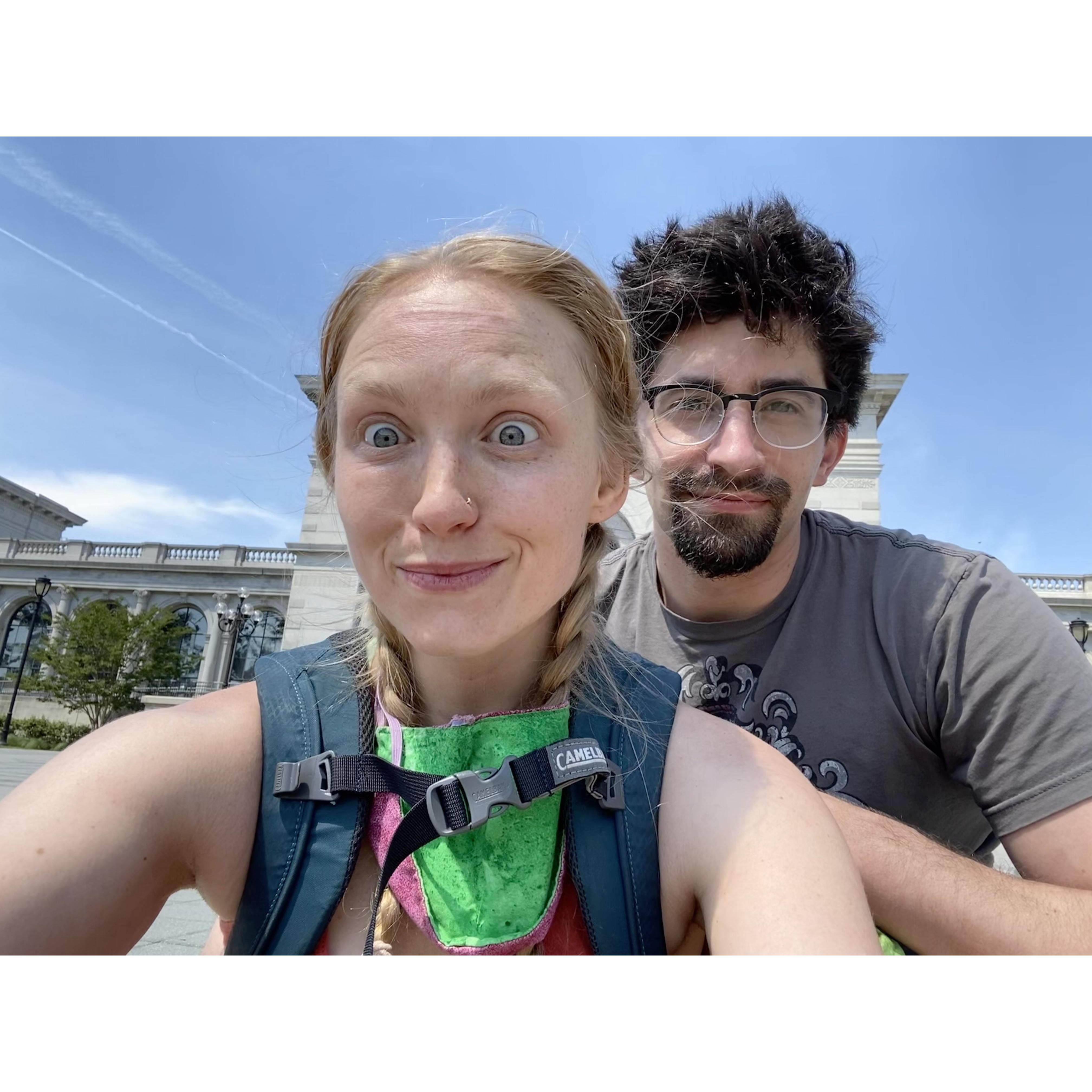 She said "Yes!" and also "I'm sweaty and hungry!" Philadelphia: June 2020