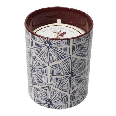 15oz Decaled Ceramic Jar Candle Amber Balsam - Happy Place