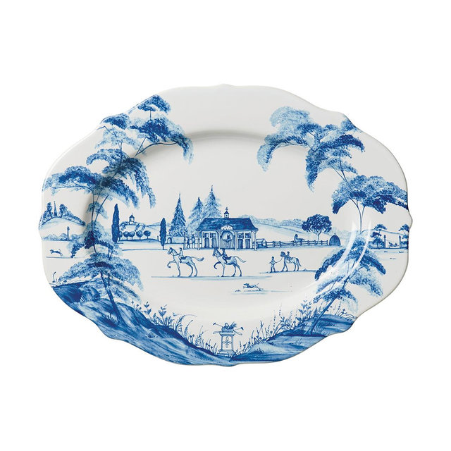 Country Estate Platter 15 in. - Delft Blue