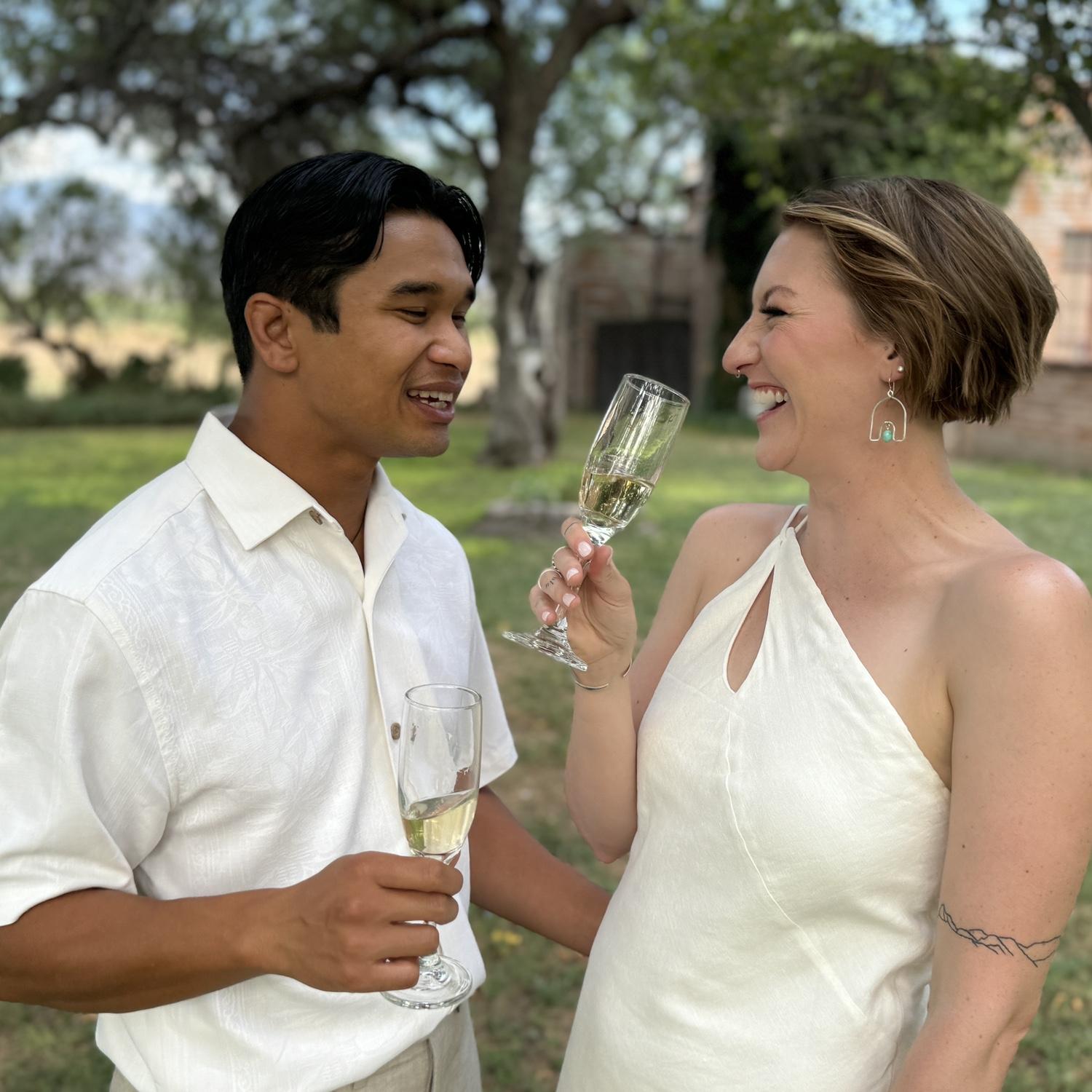 Toasting to the newlyweds