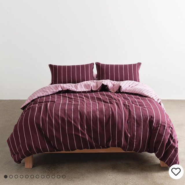 Hommey Quilt Cover Set / Mulberry / Duvet + 2 Pillowcases
