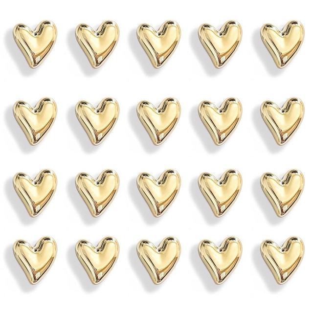 Janvelle 20PCS Gold Refrigerator Magnets Love Heart Magnets for Fridge Cute Decorative Magnetic Stickers 0.79in Small Home Kitchen Magnet Set Lovely Color Decoration for Office Whiteboard