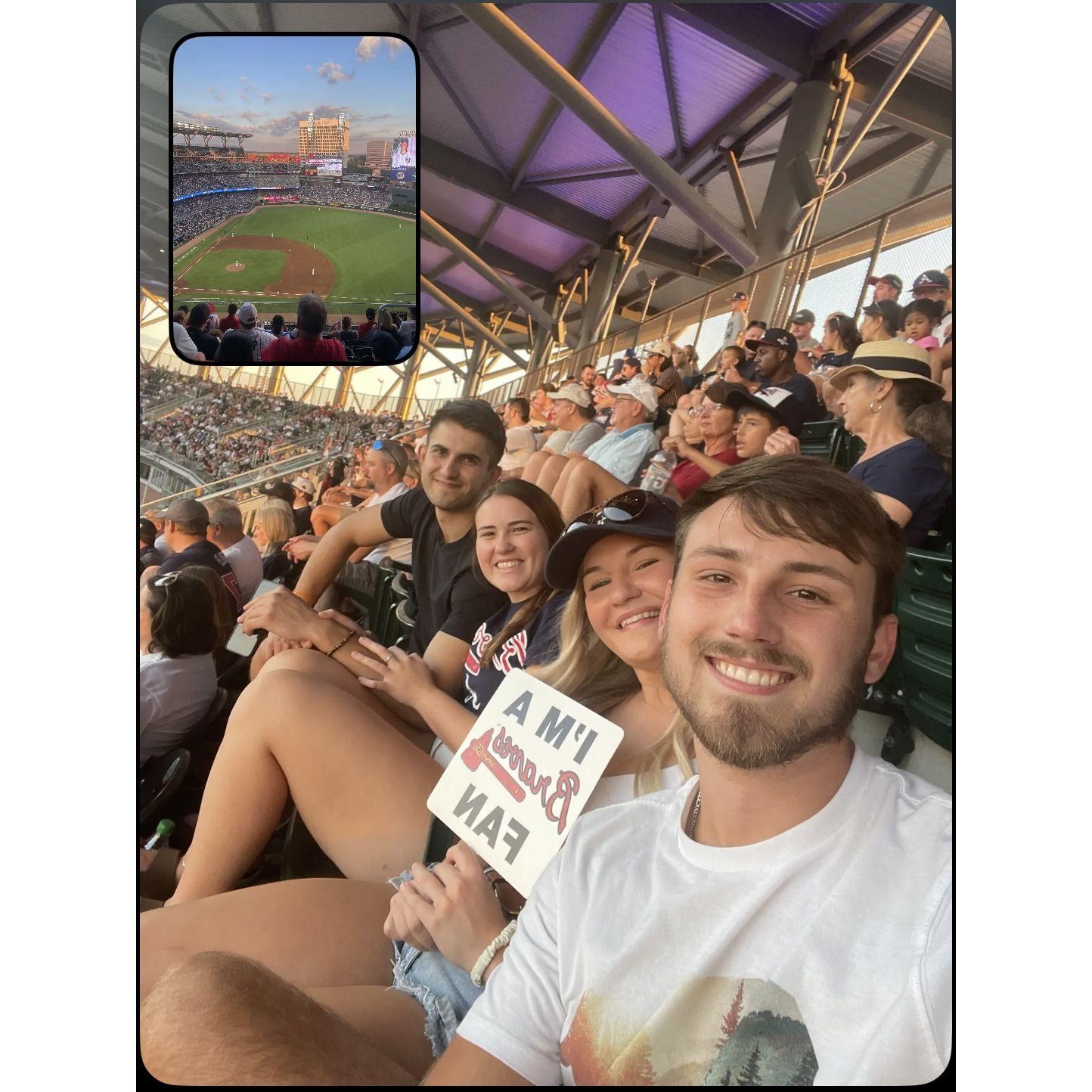 Lauren's birthday celebration at a Braves' game, August 2023