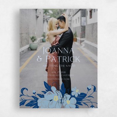 Dusty Blue Wedding Save the Date - Glenarden Photo