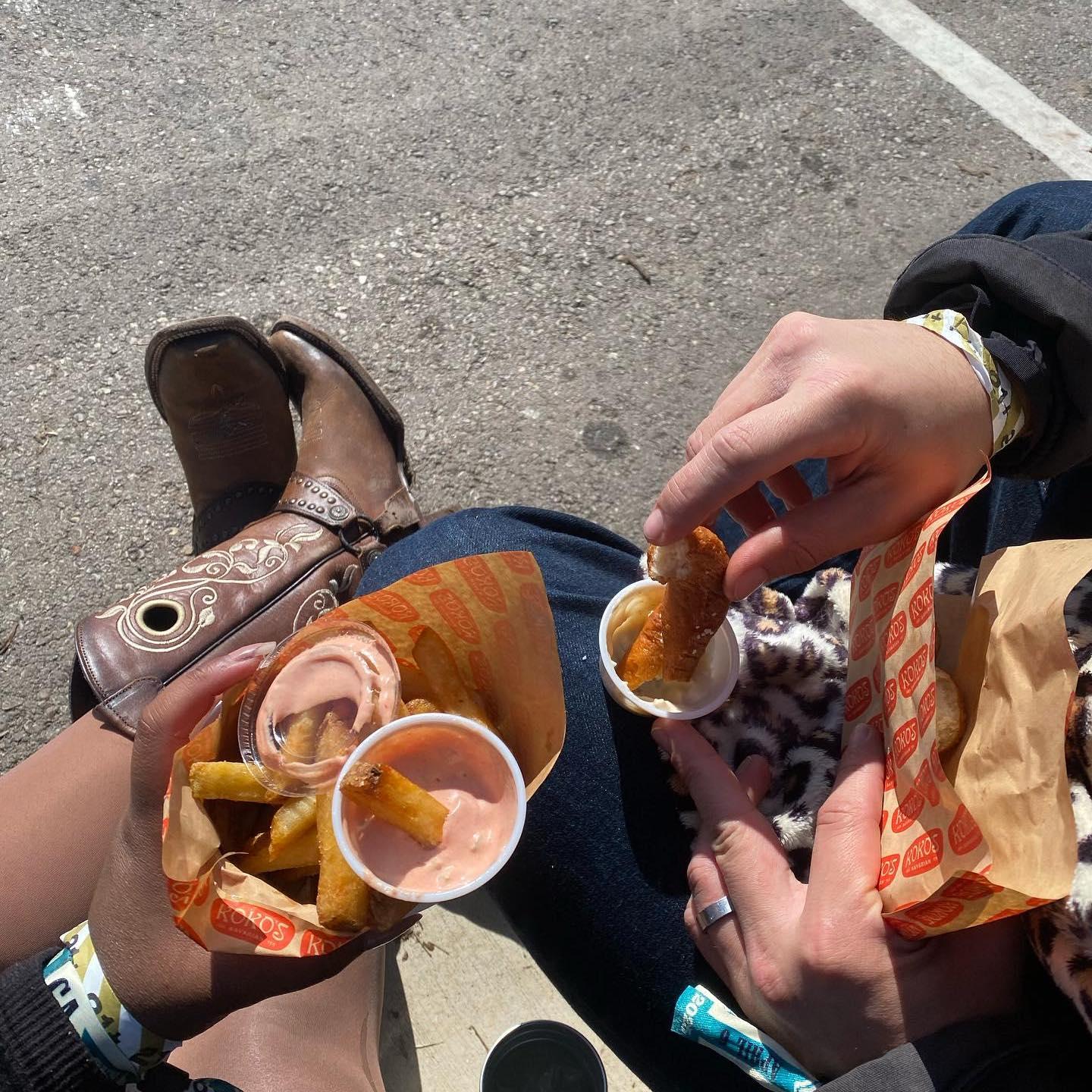 Taking a break from seeing Lynyrd Skynyrd with much needed munchables.