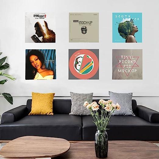 Vinyl Record Shelf Wall Mount,12 Pack Acrylic Vinyl Record Display Holder Wall Mount Stand for Albums LP Invisible Floating Shelf Record Holder Display Set for Record Wall Decor in Office Home (Clear)