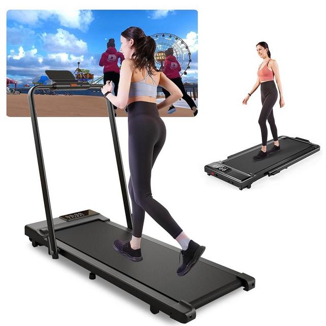 Walking Pad Treadmill with Handle Bar 3.0 HP Foldable Treadmills 300LBS Capacity Folding Walking Pad 3 in 1 Under Desk Treadmill Remote Control with APP
