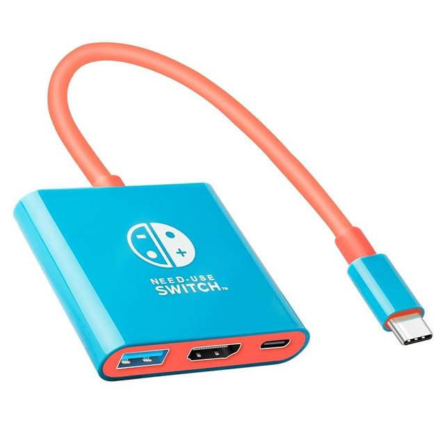 Switch Dock for Nintendo Switch & OLED, Portable TV Dock with 4K HDMI, USB 3.0 Port and USB C PD 100W Charging, Travel Docking Station Replacement for Switch(Blue)