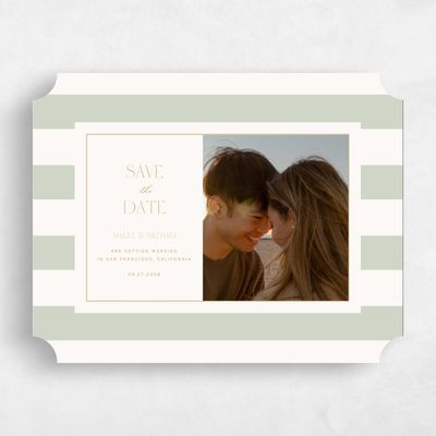Green Ticket Wedding Save the Date - Cancun Photo