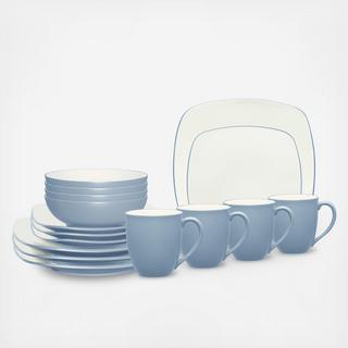 Colorwave Square 16-Piece Dinnerware Set, Service for 4