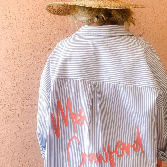 Custom Bridal Oxford | Future Mrs. Button Down | Repurposed Vintage Shirt | Wedding Morning Top | Inclusive Sizing I Upcycled Repurposed