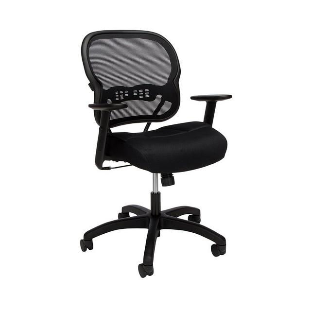 HON Wave Home Office Desk Chair - Office Chair Ergonomic Desk Chair - Ergonomic Mesh Office Chair, Mid Back, Adjustable Arms, Lumbar Support, Synchro-Tilt, Cushion, 360 Swivel Wheels