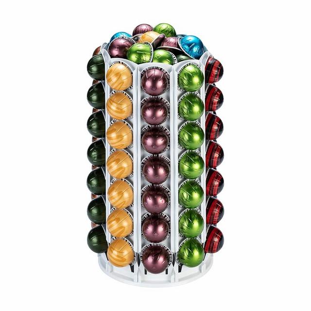FlagShip Vertuo Pod Holder Coffee Pod Stand for Nespresso Pod Storage with Elegant White (100+ Pods Capacity)