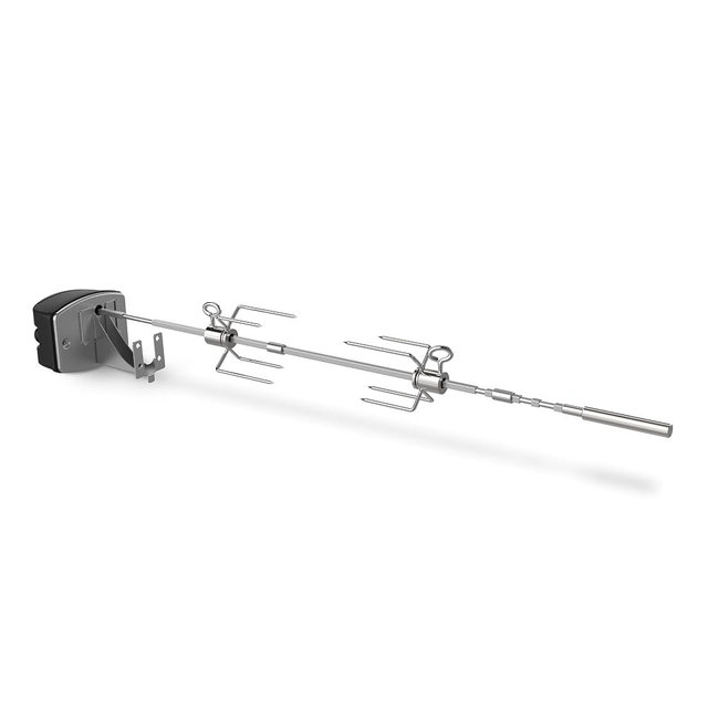 Weber Spirit & Pellet Rotisserie – Heavy‑Duty Electric Motor, Stainless Steel Shaft & Forks, Fits Spirit Gas Grills & Searwood 600 Pellet Grill - Grill Accessories