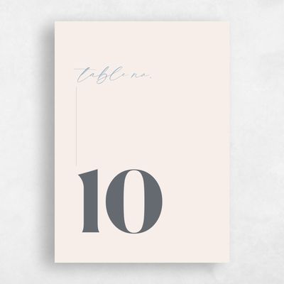 Beige Wedding Table Number - Carlisle