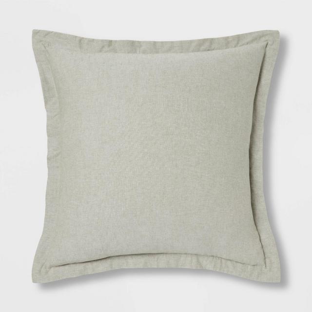 Euro Cotton Linen Blend Chambray Decorative Throw Pillow Moss Green - Threshold™