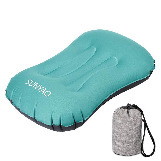 SUNYAO Ultralight Inflatable Camping Pillows - Compressible, Compact, Inflatable, Comfortable, Ergonomic Pillow for Neck & Lumbar Support While Camping,Backpacking,Hiking