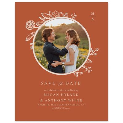 Light Rust, Orange Wedding Digital Save the Date - Preciada Photo