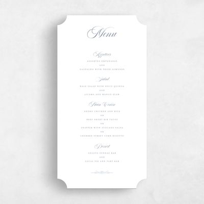 White Ticket Wedding Menu - Leonid